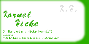 kornel hicke business card